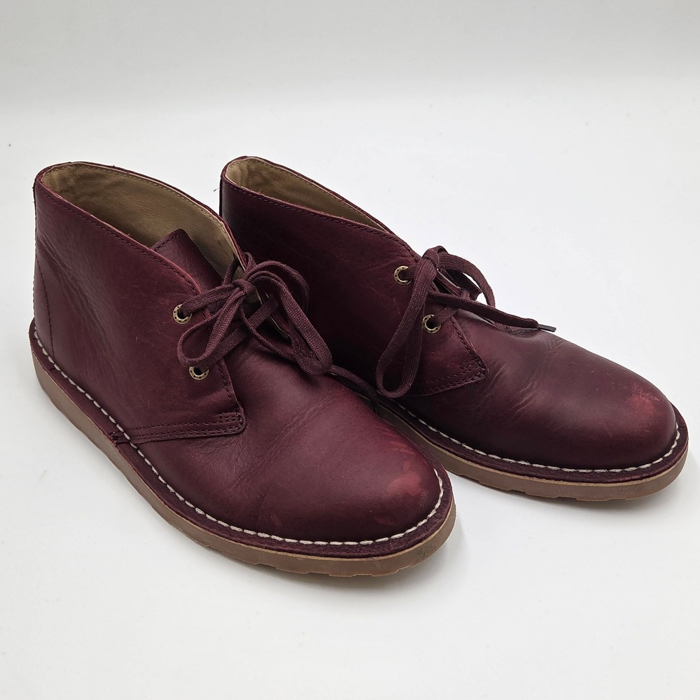LL Bean Burgundy Leather Stonington Chukka Lace-up Boot Womens 9